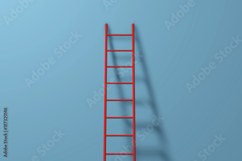 Step ladder against a wall. Growth, future, development concept. 3D Rendering photo