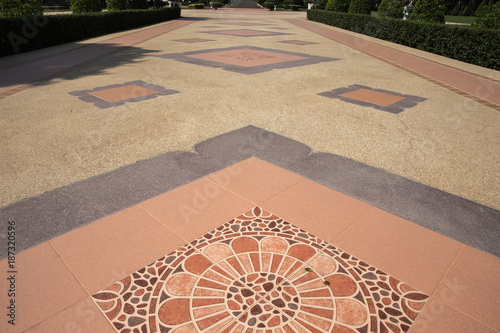 Obraz na płótnie brown tile floor pattern w salonie