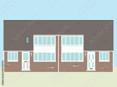 Typical UK 1960s semi detached two story dormer house