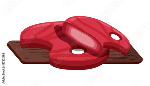 cutting board with meats steaks 