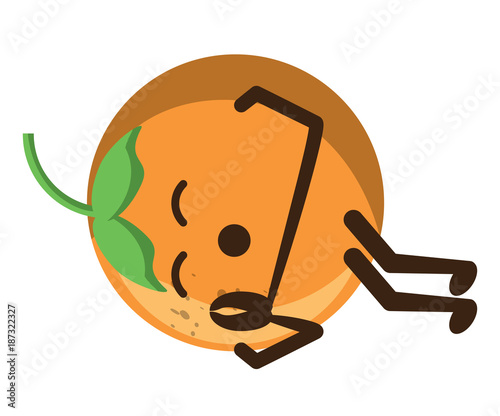 kawaii orange fruit icon