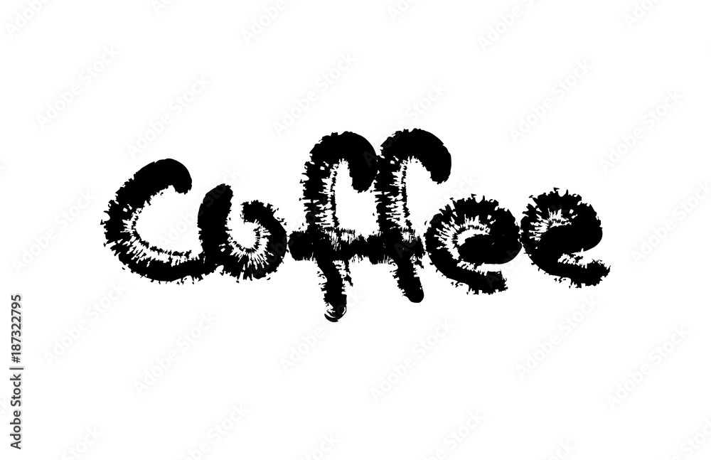 Coffee text calligraphic Lettering. Coffee text calligraphic Lettering.