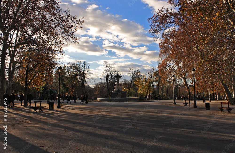Retiro Park in winter, Madrid