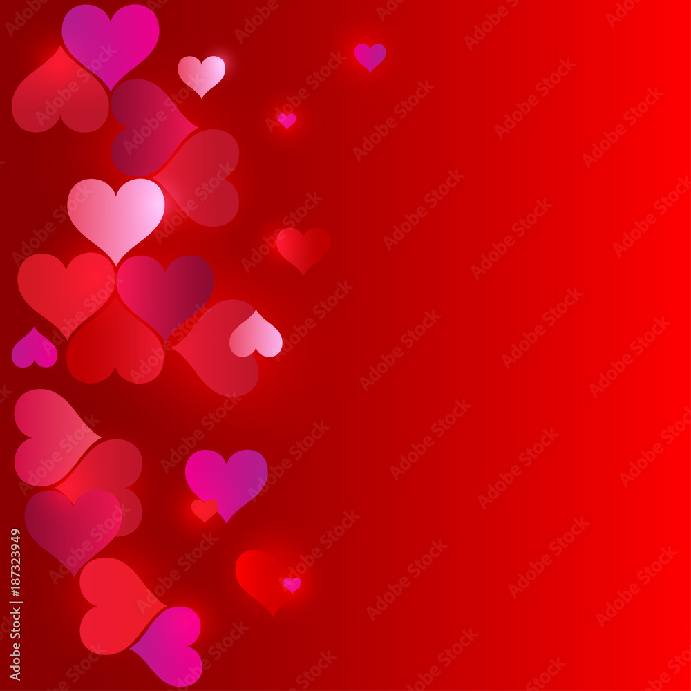 Happy Valentines day. Red heart. The holiday of lovers. Vector illustration. Pattern.