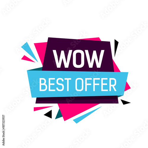Wow Best Offer Lettering Origami Poster