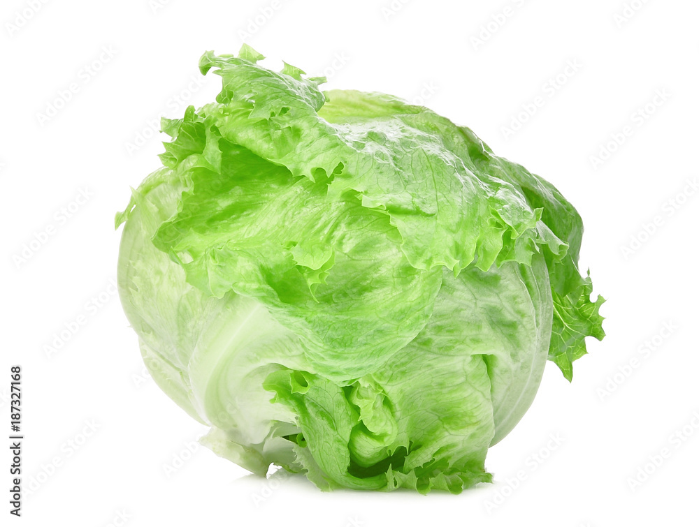 green iceberg lettuce isolated on white background green iceberg lettuce isolated on white background