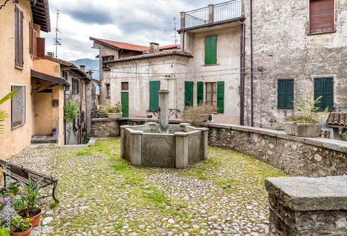 Fototapeta Naklejka Na Ścianę i Meble -  Narrow streets of Castello Valsolda. is a small village of ancient origin in the municipality of Valsolda, located on Lake Lugano province of Como, Italy