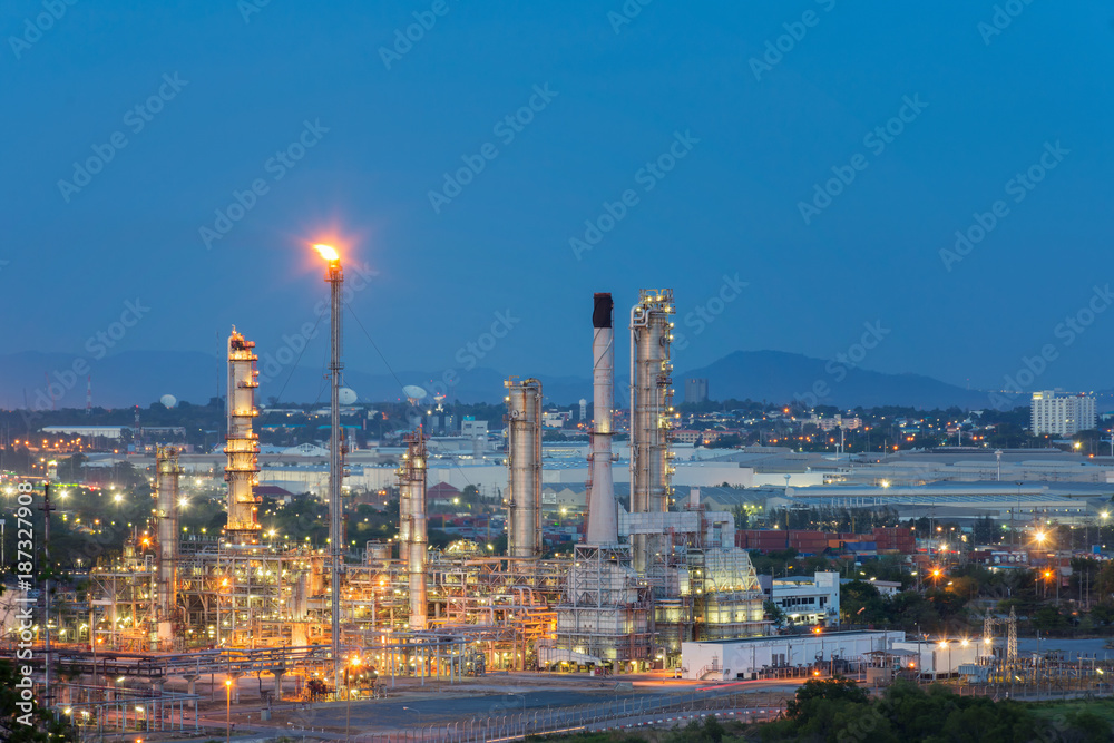 Fototapeta premium Oil Refinery factory in the morning , petrochemical plant , Petroleum.