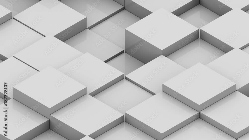 Abstract background with isometric cubes. Seamless loop
