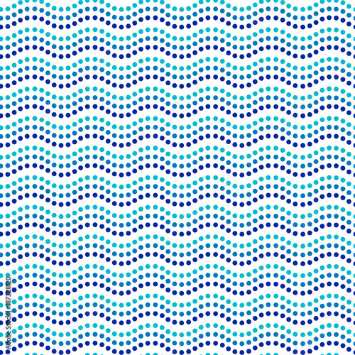 Blue and white dot art wavy...