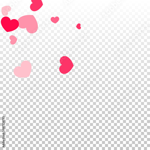Hearts Confetti Random Falling Background. St. Valentine's Day pattern.   © Feliche _Vero
