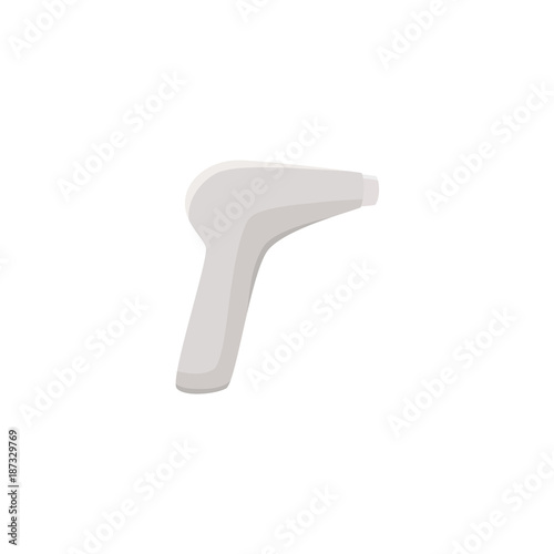Laser epilator for hair removal procedure, flat style icon, vector illustration isolated on white background. Flat icon of cordless laser epilator for hair removal, depilation procedure