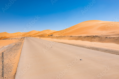 Empty desert road.