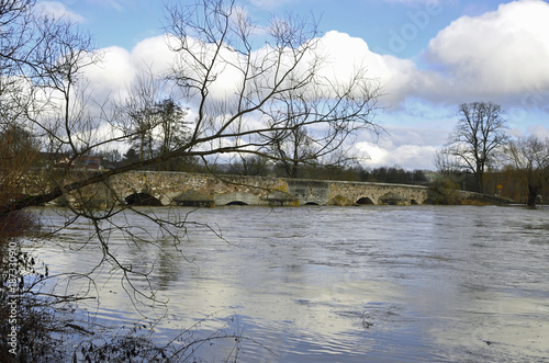 Hochwasser der W  rnitz in Ebermergen