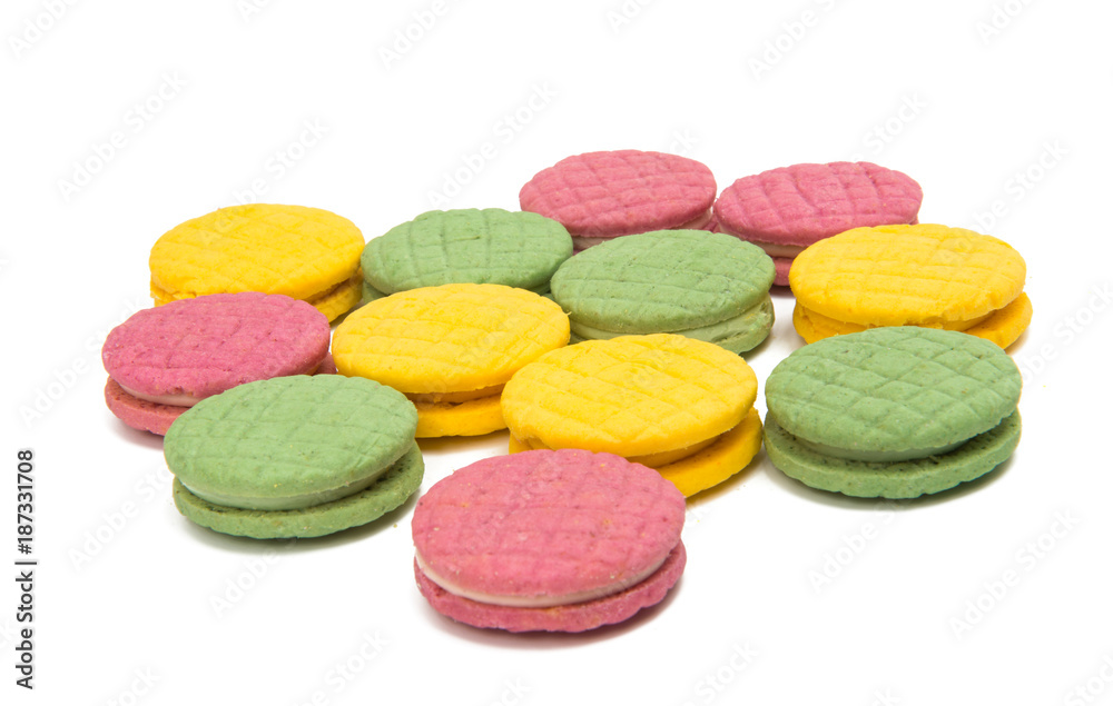 fruit biscuit sandwich isolated on white background fruit biscuit sandwich isolated on white background