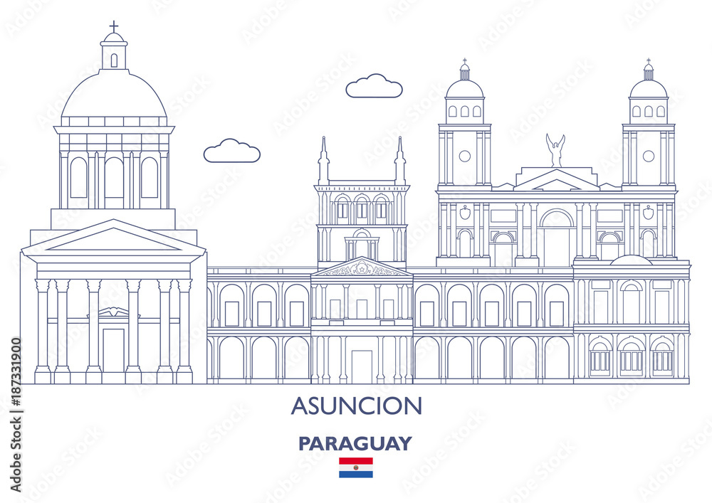 Asuncion Linear City Skyline, Paraguay