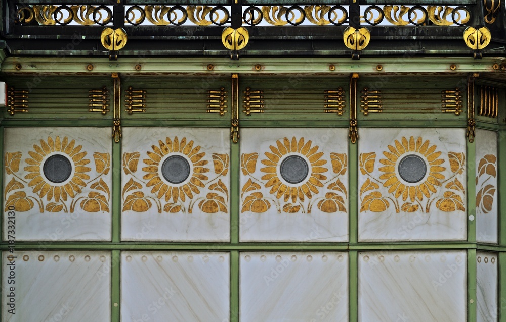 Naklejka premium Otto Wagner Pavilon in Wien, Detail