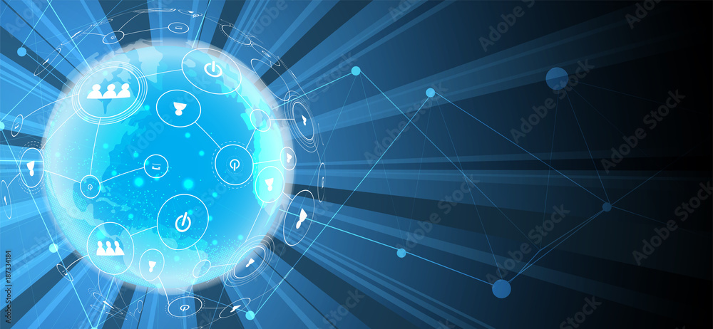 Digital technology world. Business virtual concept. Vector background