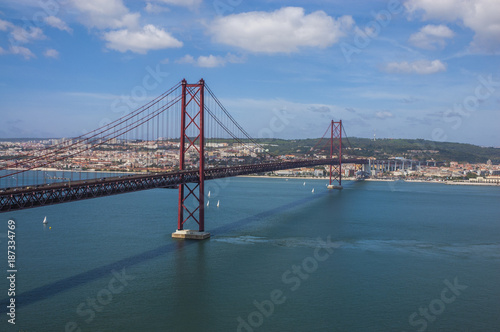 The 25 de Abril Bridge and Lisbon view, Lisbon, Portugal
