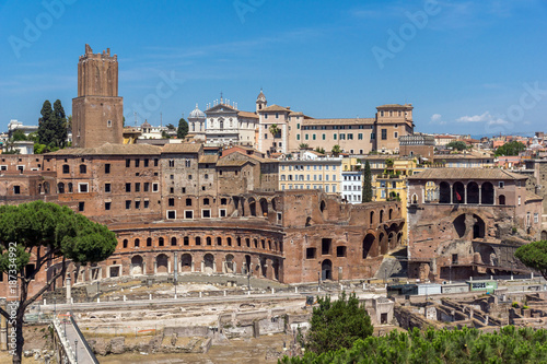 Panoramic view of City of Rome from the roof of Altar of the Fatherland, Italy