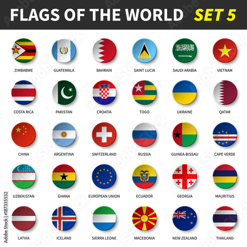 All flags of the world set 5 . Circle and concave design © stockdevil