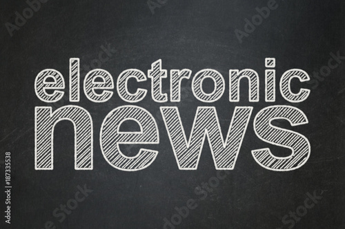 News concept: text Electronic News on Black chalkboard background