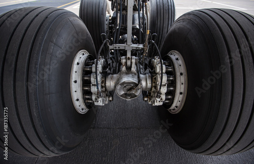 Close-up of main landing ge...