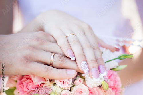 wedding rings on the hands