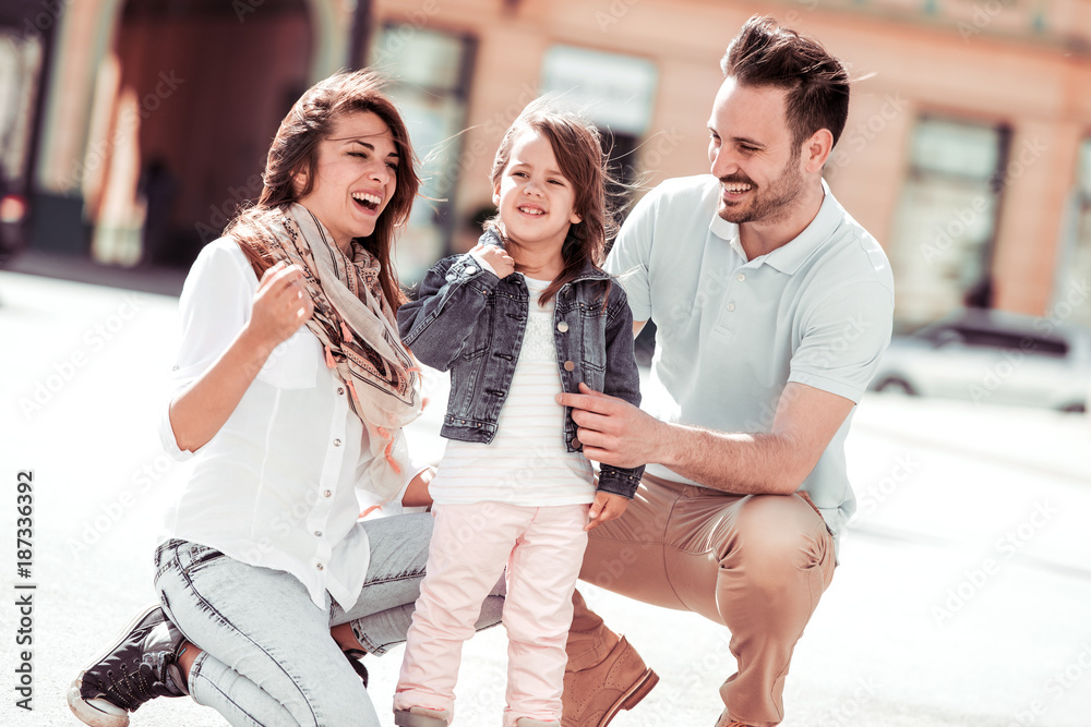Obraz premium Portrait of happy family having fun together.