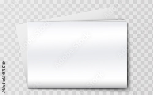 Blank newspaper mockup isolated on the transperant background