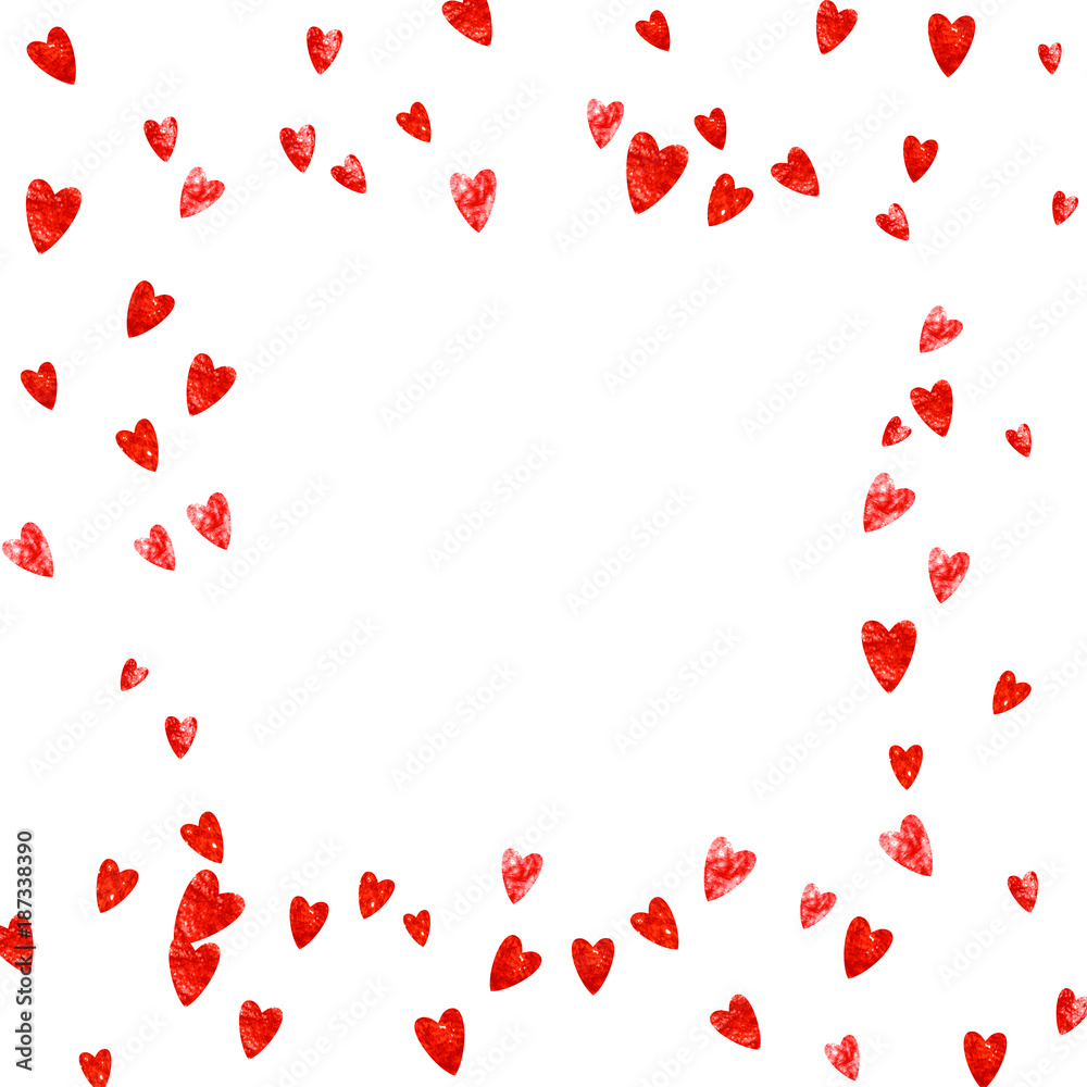 Valentine's day, love letter template background. Translucent shiny red  hearts and an blank paper sheet. Digital render Stock Photo - Alamy
