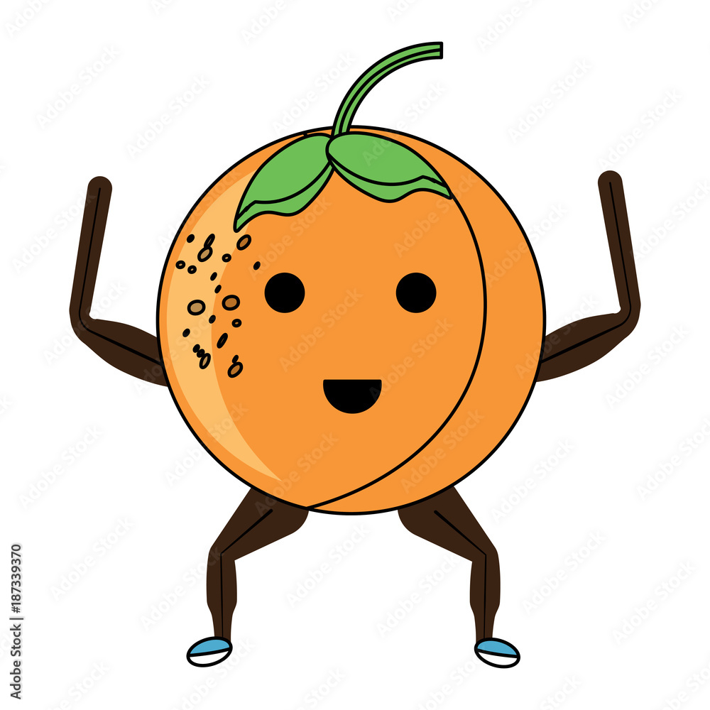 Obraz premium kawaii orange fruit icon