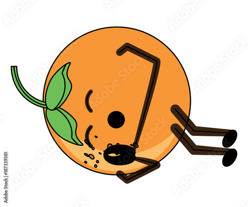 kawaii orange fruit icon
