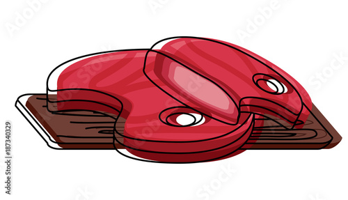 cutting board with meats steaks 