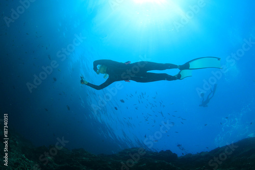 Freediver free diving