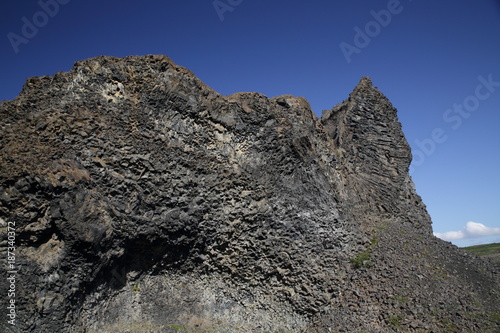 basalt volcanic rock formations in Hljodaklettar northern Iceland  photo