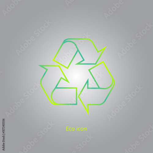 Vector simple eco related outline recycle icon. Isolated recycle design element in trendy gradient style. Eco concept for print or info graphic. Recycle or reuse concept.