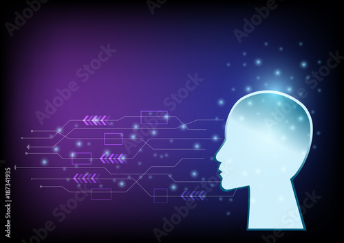Abstract digital and technology background. Artificial Intelligence with futuristic of communication that can used for business presentation.