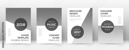 Brochure template design. Modern cover page layout. Actual trendy poster design. Minimalistic corporate brochure template. Vector illustration on transparent background.