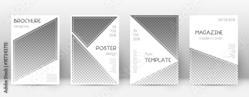 Brochure template design. Modern cover page layout. Artistic trendy poster design. Minimalistic corporate brochure template. Vector illustration on transparent background.