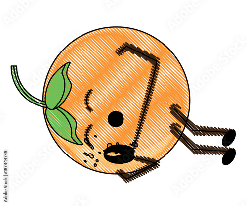 kawaii orange fruit icon