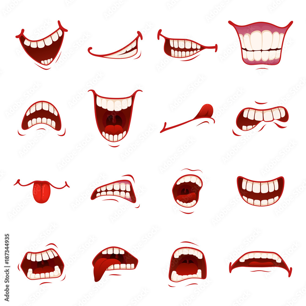 Fototapeta premium Cartoon mouth with teeth