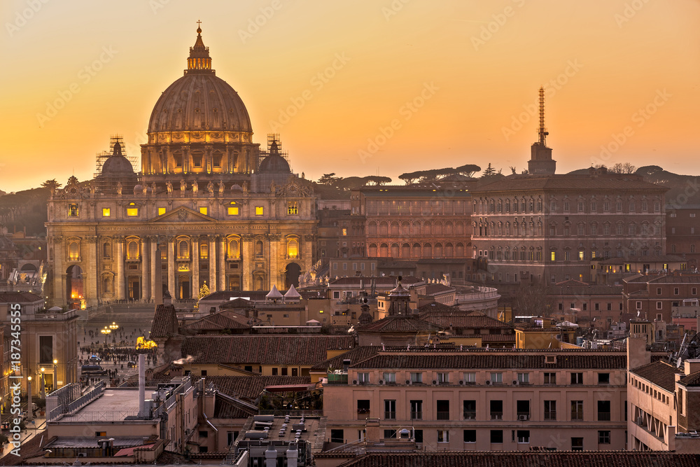 Rome, Saint Peter basilica in vatican. Italy.