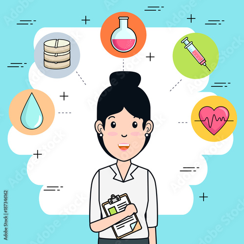 nurse medical center professional cartoon