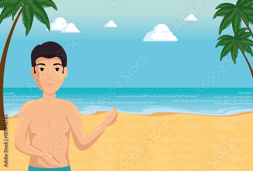 happy man in summer beach vacation design © Gstudio