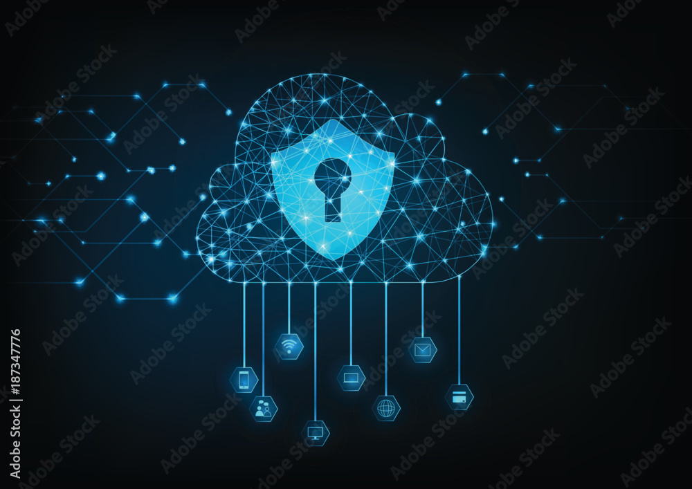 Cloud data security concept.