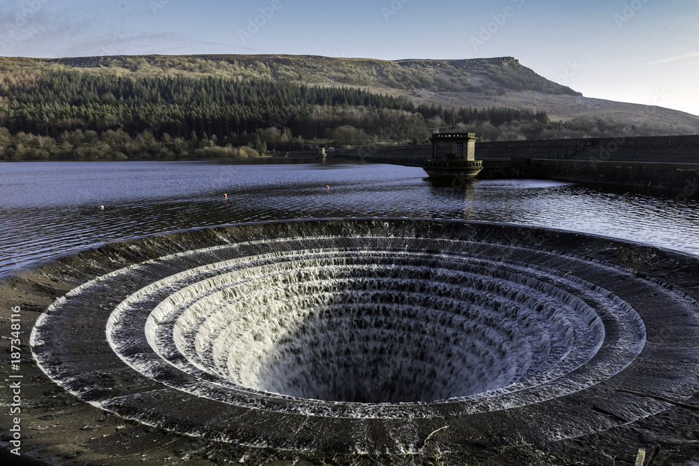 Plughole at Ladybower reservoir, Bamford, Derbyshire Plughole at Ladybower reservoir, Bamford, Derbyshire