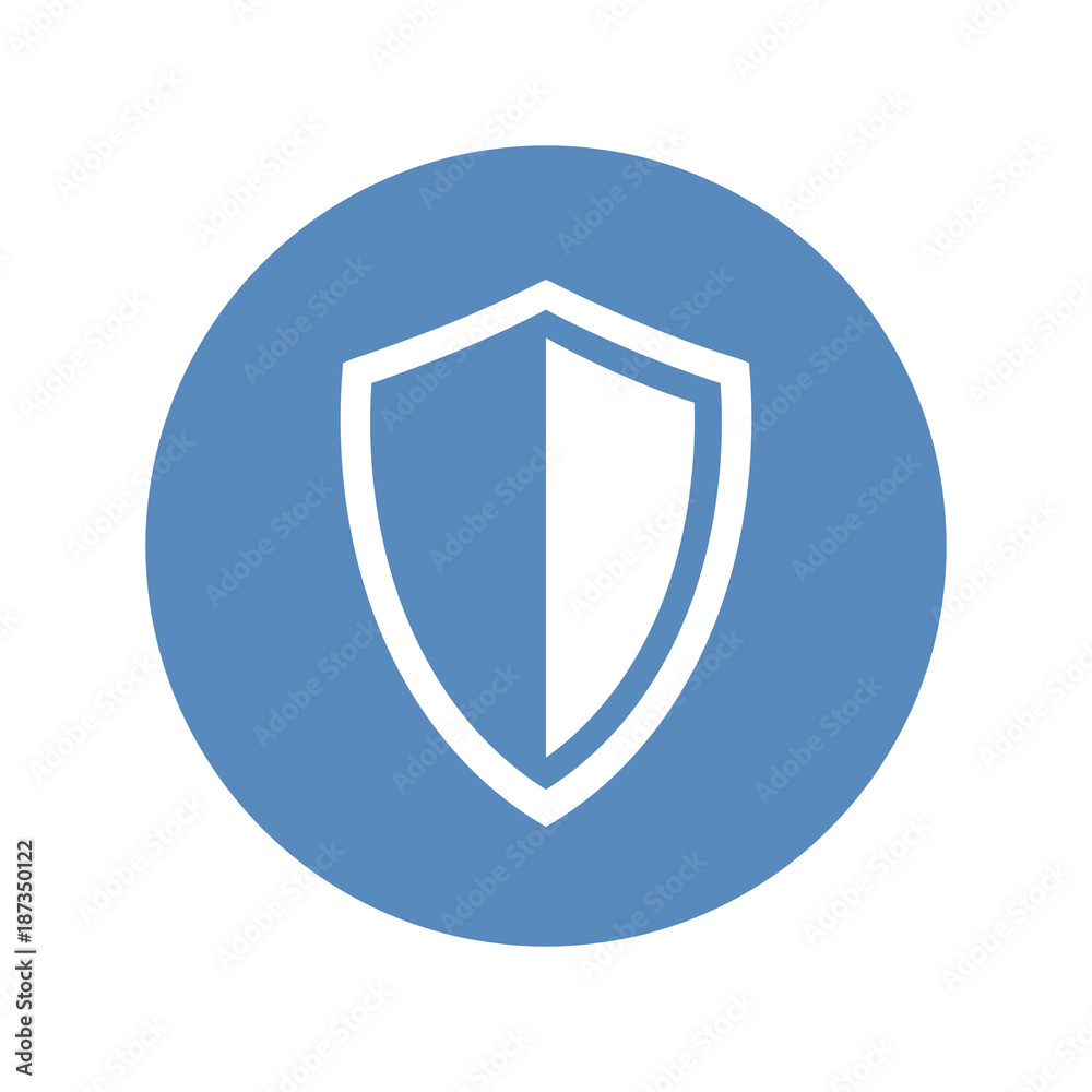 Vector shield icon in blue circle placed on transparent background Vector shield icon in blue circle placed on transparent background