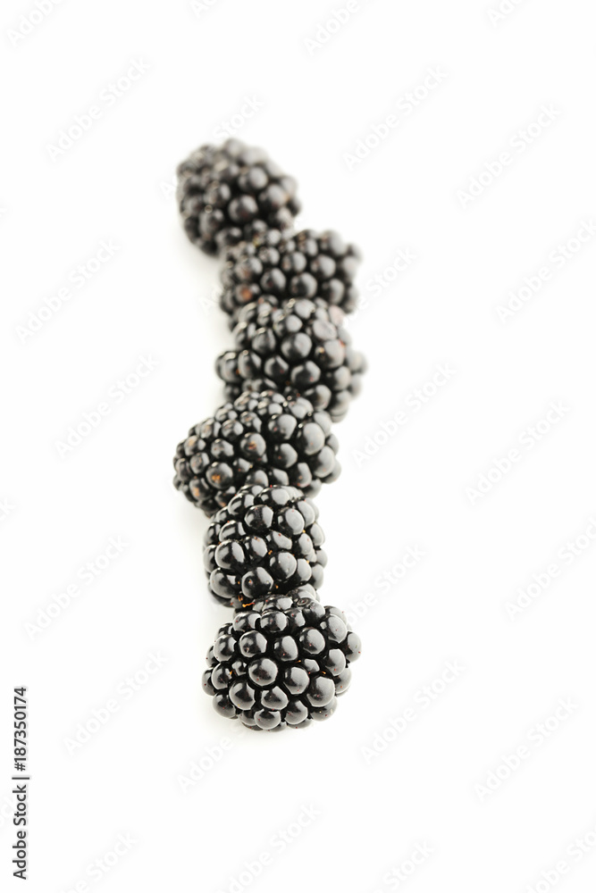 Ripe blackberries isolated on white background Ripe blackberries isolated on white background