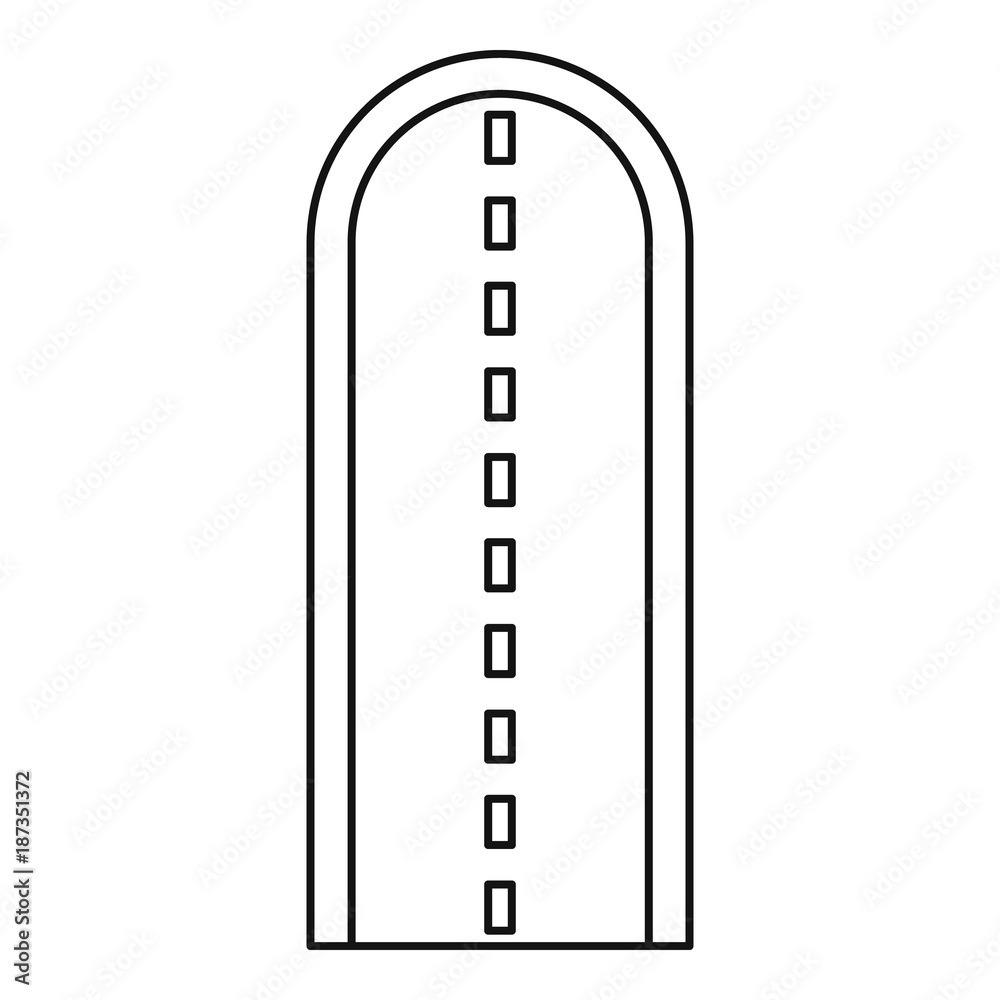 Road section icon, outline style Road section icon, outline style